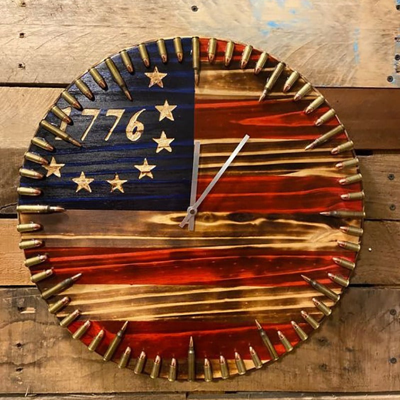 Veteran Family-Handmade Honor US Flag Patriotic Clock-BUY 2 FREE SHIPPING