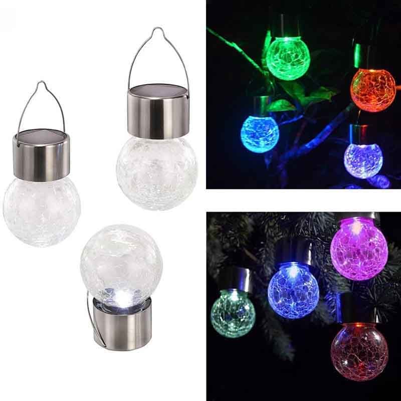 Solar Mosaic Crackle Globes LED Garden Lights