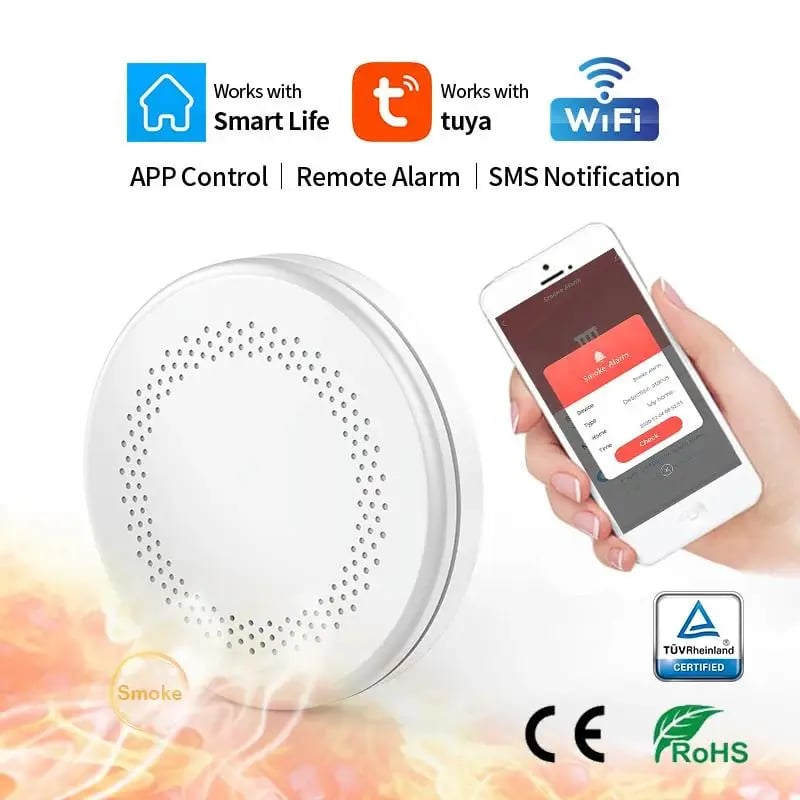 2 in 1 Version WiFi Tuya Smart Co & Smoke Detector