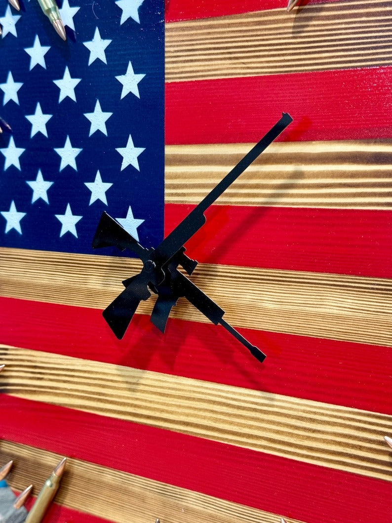 Veteran Family-Handmade Honor US Flag Patriotic Clock-BUY 2 FREE SHIPPING