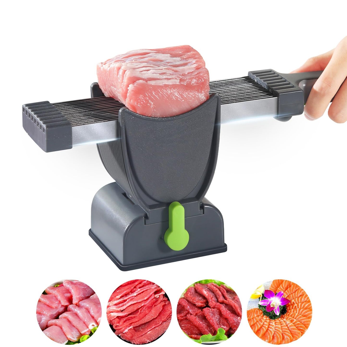 Meat Slicer For Fresh Raw Meat, Adjustable Thickness 2 Or 4 Mm, 17-In-1 Stainless Steel Meat Cleaver Kitchen Knife