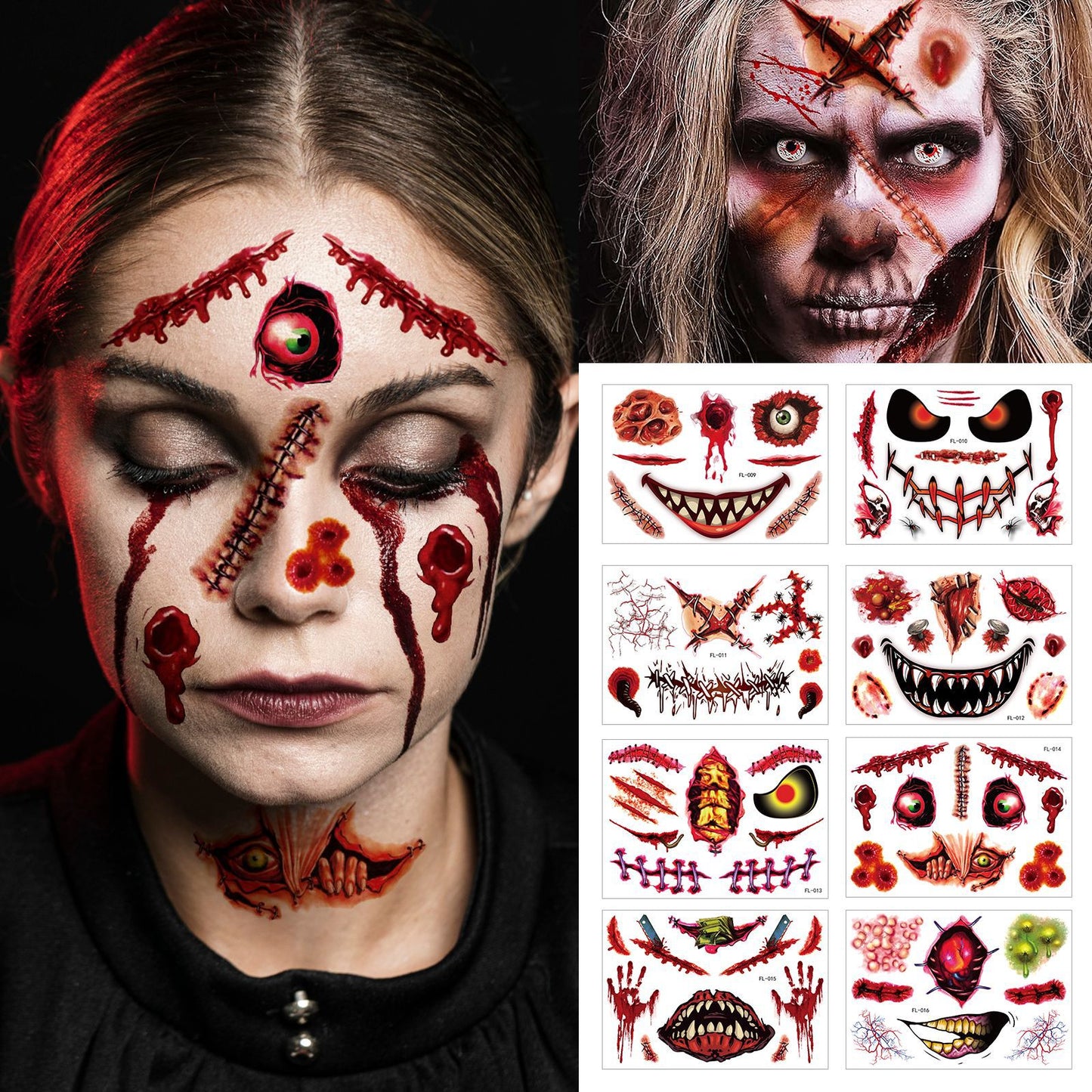 Halloween Prank Makeup Temporary Tattoo😈Realistic & Easy To Remove