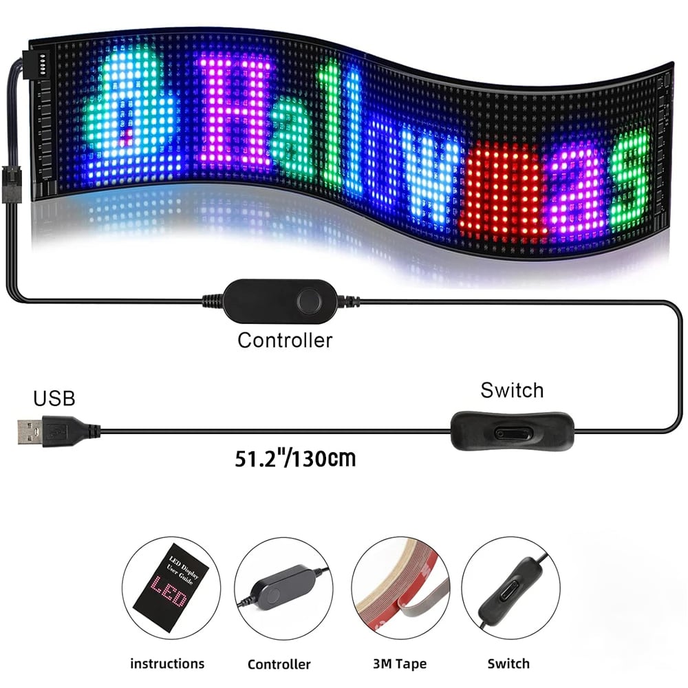 Ultra-thin flexible Bluetooth LED screen - Buy 2 Free Shipping