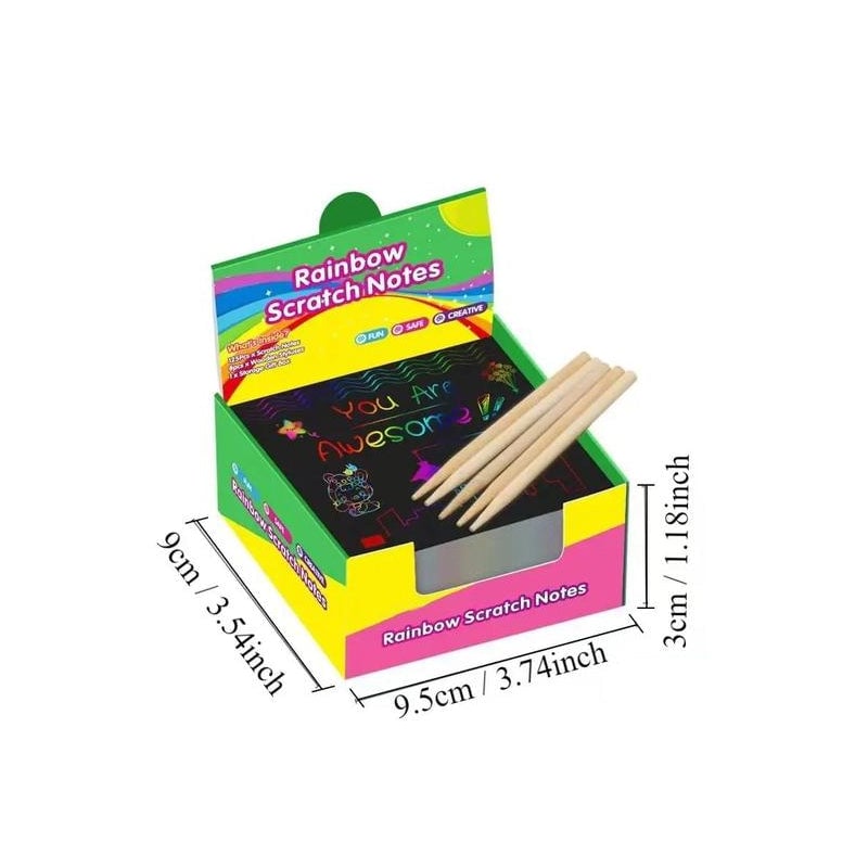 [100 pcs/1 Set]DIY Rainbow Magic Scratch Paper Art Set