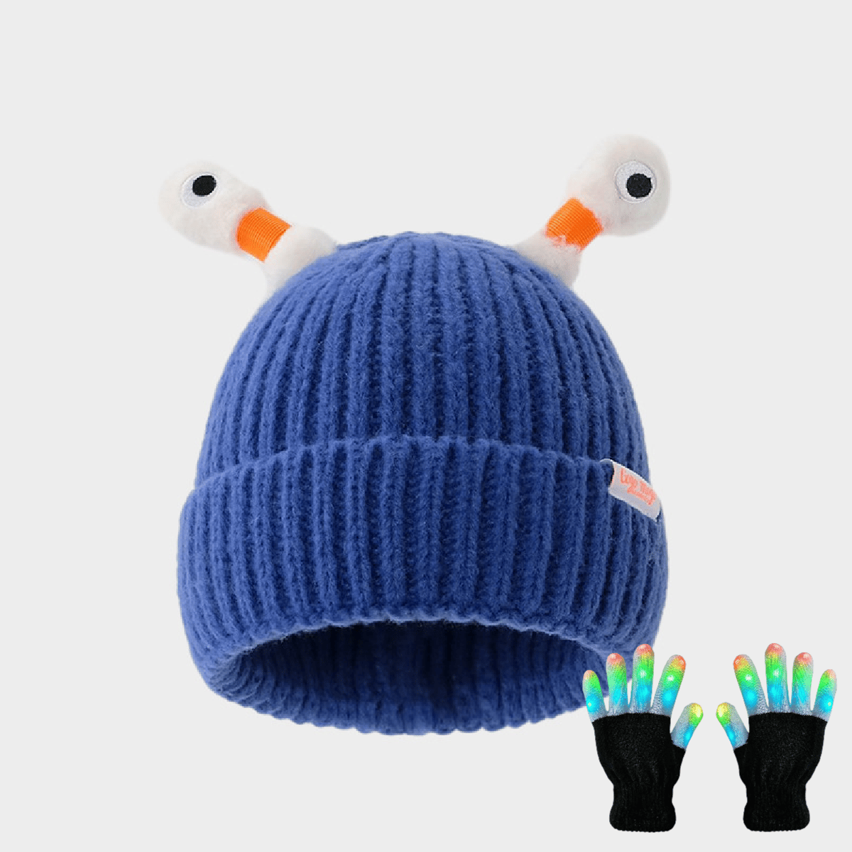 🔥Winter Parent-Child Cute Glowing Little Monster Knit Hat