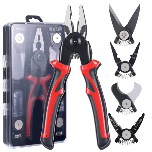 🔥Multifunctional 5-in-1 Interchangeable Head Pliers Tool Set(🛒Free Shipping)