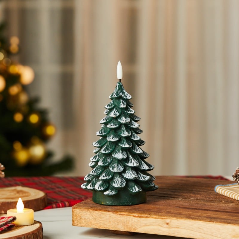 Christmas Tree Waxy LED Flameless Candles