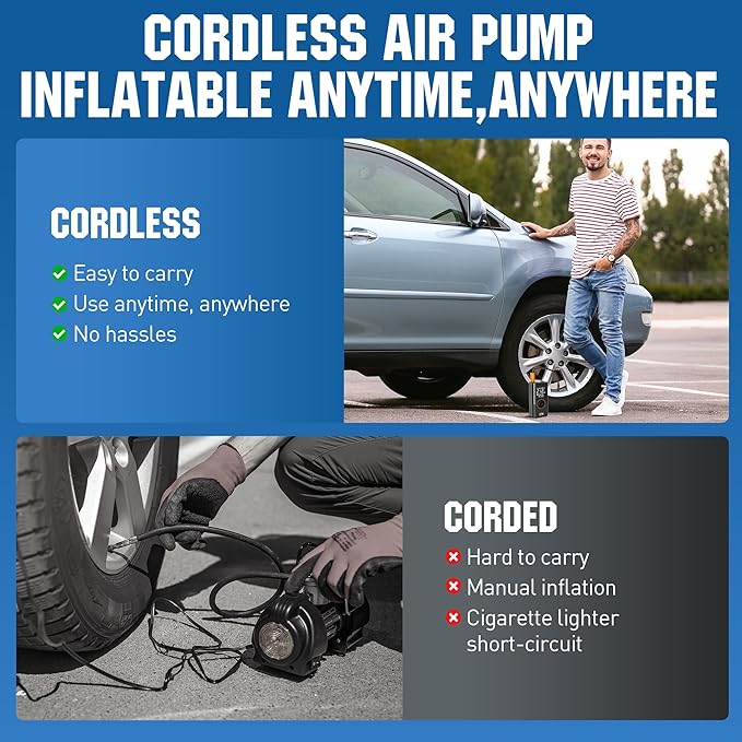 Portable Electric Air Compressor Pump - Compact, Powerful, and Hassle-Free! 🚗💨