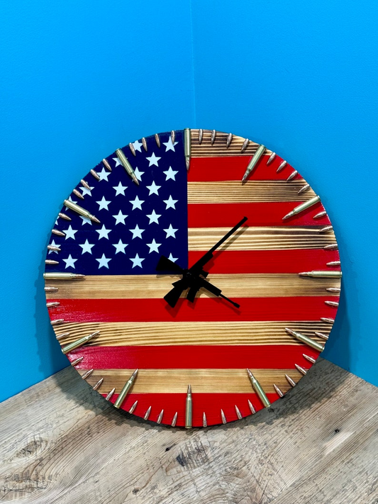 Veteran Family-Handmade Honor US Flag Patriotic Clock-BUY 2 FREE SHIPPING