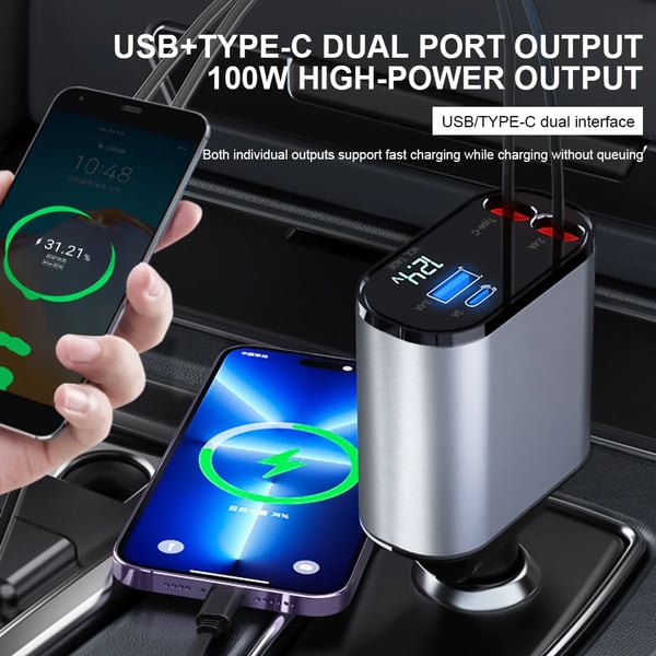 Retractable Car Fast Charger(BUY 2 FREE SHIPPING NOW)